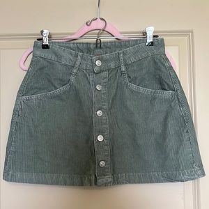 Free People green/grey corduroy skirt
